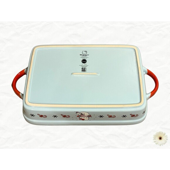 Holiday "Hello Kitty" Rectangular Snowman Baker Size 12" x 8.5" Light Blue New! - Picture 2 of 6